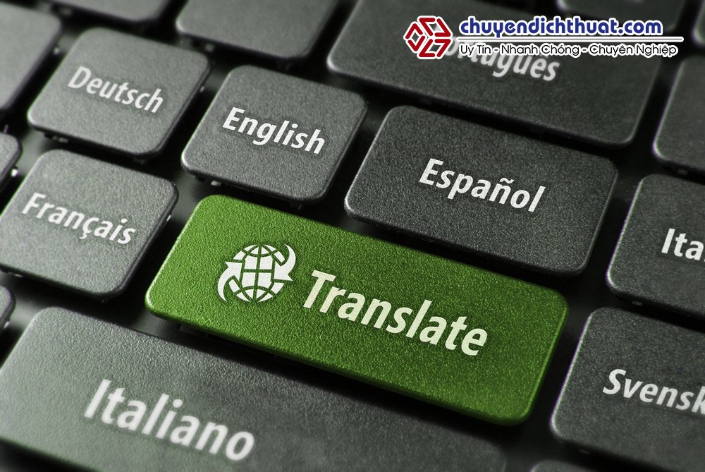 Multilingual translation online concept. Close up of multi language keyboard and translate word key in green color with clippingpath.